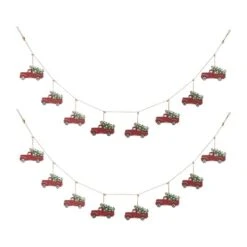 Glitzhome® 6ft. Christmas Red Truck Garland, 2ct.