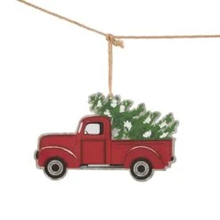 Glitzhome® 6ft. Christmas Red Truck Garland, 2ct. 13 Glitzhome® 6ft. Christmas Red Truck Garland, 2ct. -Northlight Shop D445235S 4