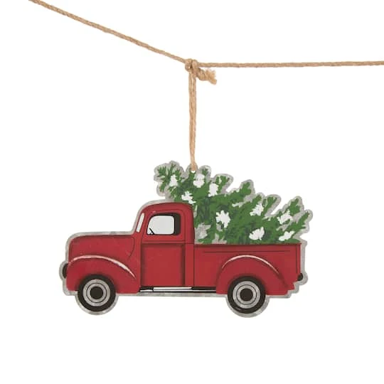 Glitzhome® 6ft. Christmas Red Truck Garland, 2ct. 7 Glitzhome® 6ft. Christmas Red Truck Garland, 2ct. - Image 5