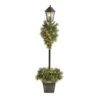 5ft. Pre-Lit LED Holiday Decorated Lamp Post With Faux Greenery In Decorative Container 1 5ft. Pre-Lit LED Holiday Decorated Lamp Post With Faux Greenery In Decorative Container -Northlight Shop D478687S 1