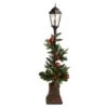 5ft. Pre-Lit LED Holiday Decorated Lamp Post With Greenery & Ornaments 2 5ft. Pre-Lit LED Holiday Decorated Lamp Post With Greenery & Ornaments -Northlight Shop D478689S 1