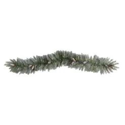 6ft. Pre-Lit LED Frosted Christmas Garland With Pinecones
