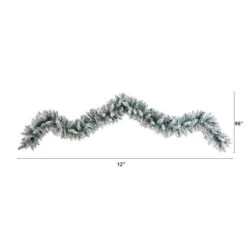 9ft. Pre-Lit LED Flocked Artificial Christmas Garland -Northlight Shop D478772S 2