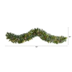 6ft. Pre-Lit LED Snow Tipped Christmas Garland With Pinecones 10 6ft. Pre-Lit LED Snow Tipped Christmas Garland With Pinecones -Northlight Shop D478774S 2