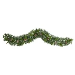 6ft. Pre-Lit LED Snow Tipped Christmas Garland With Pinecones 11 6ft. Pre-Lit LED Snow Tipped Christmas Garland With Pinecones -Northlight Shop D478774S 3