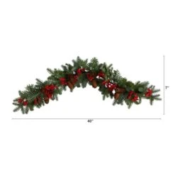 3ft. Pines, Red Berries & Pinecones Christmas Garland -Northlight Shop D478776S 2