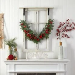 3ft. Pines, Red Berries & Pinecones Christmas Garland -Northlight Shop D478776S 3