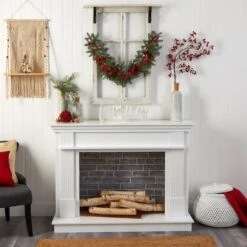 3ft. Pines, Red Berries & Pinecones Christmas Garland -Northlight Shop D478776S 4