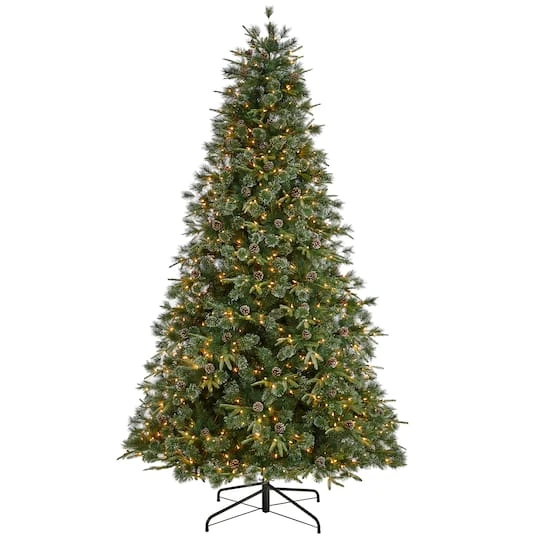 9ft. Pre-Lit Snow Tipped Clermont Mixed Pine Artificial Christmas Tree, Clear Lights 4 9ft. Pre-Lit Snow Tipped Clermont Mixed Pine Artificial Christmas Tree, Clear Lights - Image 2