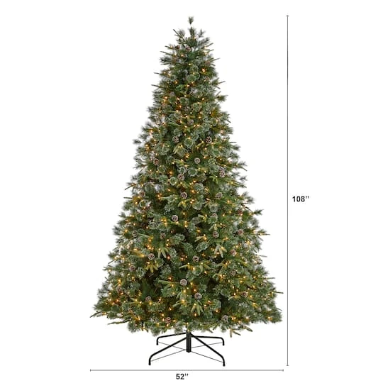 9ft. Pre-Lit Snow Tipped Clermont Mixed Pine Artificial Christmas Tree, Clear Lights 10 9ft. Pre-Lit Snow Tipped Clermont Mixed Pine Artificial Christmas Tree, Clear Lights - Image 8