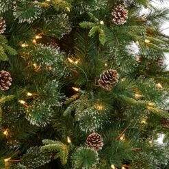 9ft. Pre-Lit Snow Tipped Clermont Mixed Pine Artificial Christmas Tree, Clear Lights 15 9ft. Pre-Lit Snow Tipped Clermont Mixed Pine Artificial Christmas Tree, Clear Lights -Northlight Shop D478795S 4