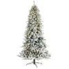 8ft. Pre-Lit Flocked Livingston Fir Artificial Christmas Tree With Pinecones, Clear LED Lights 2 8ft. Pre-Lit Flocked Livingston Fir Artificial Christmas Tree With Pinecones, Clear LED Lights -Northlight Shop D478800S 1