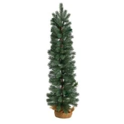 3ft. Pre-Lit Green Pine Artificial Christmas Tree With Burlap Base, Warm White Lights 13 3ft. Pre-Lit Green Pine Artificial Christmas Tree With Burlap Base, Warm White Lights -Northlight Shop D478806S 3