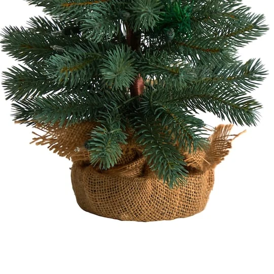 3ft. Pre-Lit Green Pine Artificial Christmas Tree With Burlap Base, Warm White Lights 9 3ft. Pre-Lit Green Pine Artificial Christmas Tree With Burlap Base, Warm White Lights - Image 7
