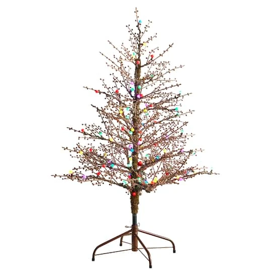 4ft. Pre-Lit Frosted Berry Twig Artificial Christmas Tree, Multicolor Gum Ball LED Lights 4 4ft. Pre-Lit Frosted Berry Twig Artificial Christmas Tree, Multicolor Gum Ball LED Lights - Image 2