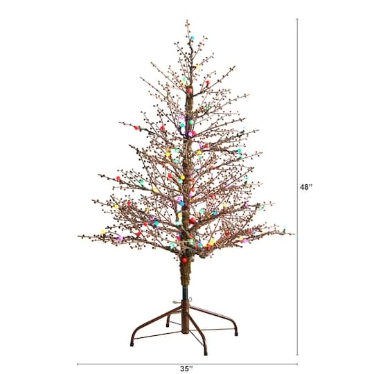 4ft. Pre-Lit Frosted Berry Twig Artificial Christmas Tree, Multicolor Gum Ball LED Lights 10 4ft. Pre-Lit Frosted Berry Twig Artificial Christmas Tree, Multicolor Gum Ball LED Lights - Image 8