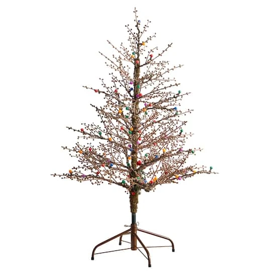 4ft. Pre-Lit Frosted Berry Twig Artificial Christmas Tree, Multicolor Gum Ball LED Lights 6 4ft. Pre-Lit Frosted Berry Twig Artificial Christmas Tree, Multicolor Gum Ball LED Lights - Image 4