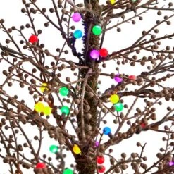 4ft. Pre-Lit Frosted Berry Twig Artificial Christmas Tree, Multicolor Gum Ball LED Lights 15 4ft. Pre-Lit Frosted Berry Twig Artificial Christmas Tree, Multicolor Gum Ball LED Lights -Northlight Shop D478809S 4