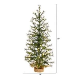 3ft. Pre-Lit Artificial Christmas Tree In Burlap Base, Clear LED Lights 15 3ft. Pre-Lit Artificial Christmas Tree In Burlap Base, Clear LED Lights -Northlight Shop D478823S 2