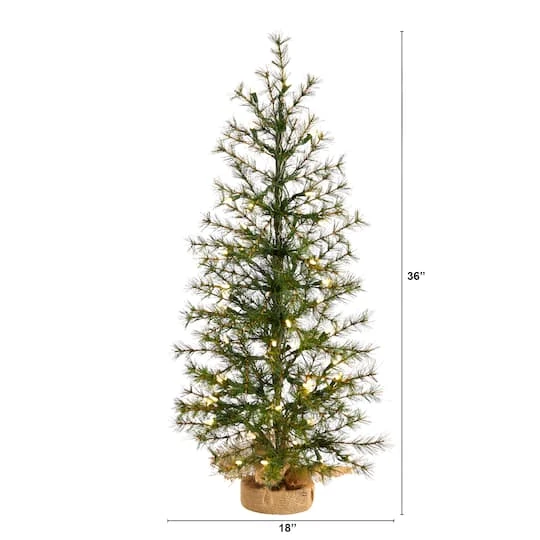 3ft. Pre-Lit Artificial Christmas Tree In Burlap Base, Clear LED Lights 5 3ft. Pre-Lit Artificial Christmas Tree In Burlap Base, Clear LED Lights - Image 3
