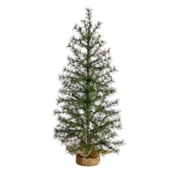 3ft. Pre-Lit Artificial Christmas Tree In Burlap Base, Clear LED Lights 16 3ft. Pre-Lit Artificial Christmas Tree In Burlap Base, Clear LED Lights -Northlight Shop D478823S 3