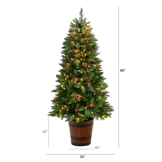 5ft. Pre-Lit Frosted Colorado Aspen Artificial Christmas Tree In Decorative Planter, White LED Lights 10 5ft. Pre-Lit Frosted Colorado Aspen Artificial Christmas Tree In Decorative Planter, White LED Lights - Image 8