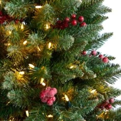 5ft. Pre-Lit Frosted Colorado Aspen Artificial Christmas Tree In Decorative Planter, White LED Lights 17 5ft. Pre-Lit Frosted Colorado Aspen Artificial Christmas Tree In Decorative Planter, White LED Lights -Northlight Shop D478830S 4