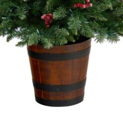 5ft. Pre-Lit Frosted Colorado Aspen Artificial Christmas Tree In Decorative Planter, White LED Lights 18 5ft. Pre-Lit Frosted Colorado Aspen Artificial Christmas Tree In Decorative Planter, White LED Lights -Northlight Shop D478830S 5