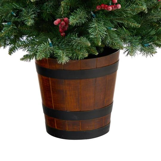 5ft. Pre-Lit Frosted Colorado Aspen Artificial Christmas Tree In Decorative Planter, White LED Lights 8 5ft. Pre-Lit Frosted Colorado Aspen Artificial Christmas Tree In Decorative Planter, White LED Lights - Image 6