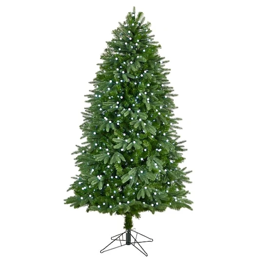 6.5ft. Pre-Lit Fraser Fir Artificial Christmas Tree, White LED Lights 4 6.5ft. Pre-Lit Fraser Fir Artificial Christmas Tree, White LED Lights - Image 2