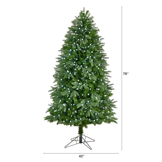 6.5ft. Pre-Lit Fraser Fir Artificial Christmas Tree, White LED Lights 10 6.5ft. Pre-Lit Fraser Fir Artificial Christmas Tree, White LED Lights - Image 8