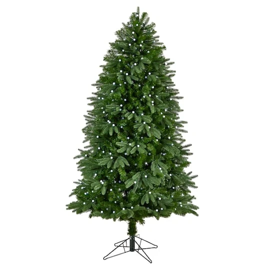 6.5ft. Pre-Lit Fraser Fir Artificial Christmas Tree, White LED Lights 6 6.5ft. Pre-Lit Fraser Fir Artificial Christmas Tree, White LED Lights - Image 4
