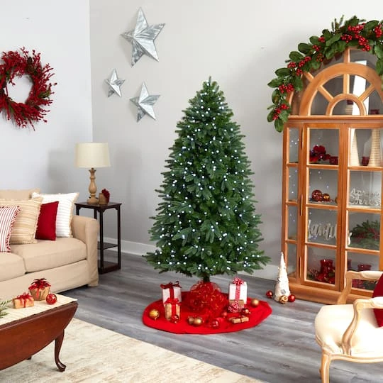 6.5ft. Pre-Lit Fraser Fir Artificial Christmas Tree, White LED Lights 12 6.5ft. Pre-Lit Fraser Fir Artificial Christmas Tree, White LED Lights - Image 10