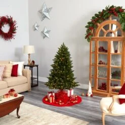 5ft. Pre-Lit Vermont Spruce Artificial Christmas Tree, Color Changing LED Lights -Northlight Shop D478841S 9