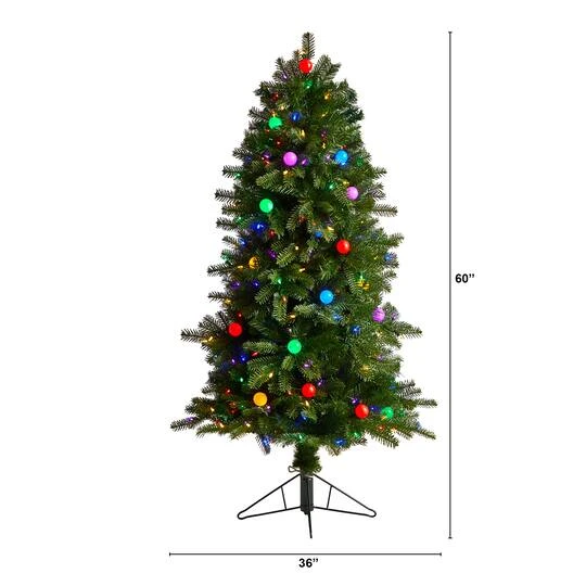 5ft. Pre-Lit Montana Mountain Fir Artificial Christmas Tree, Multicolor LED Lights 10 5ft. Pre-Lit Montana Mountain Fir Artificial Christmas Tree, Multicolor LED Lights - Image 8