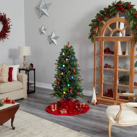 5ft. Pre-Lit Montana Mountain Fir Artificial Christmas Tree, Multicolor LED Lights 12 5ft. Pre-Lit Montana Mountain Fir Artificial Christmas Tree, Multicolor LED Lights - Image 10