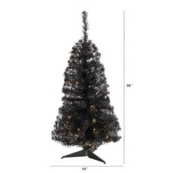 3ft. Pre-Lit Black Artificial Christmas Tree, Warm White LED Lights 15 3ft. Pre-Lit Black Artificial Christmas Tree, Warm White LED Lights -Northlight Shop D478852S 2