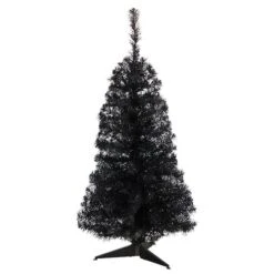 3ft. Pre-Lit Black Artificial Christmas Tree, Warm White LED Lights 16 3ft. Pre-Lit Black Artificial Christmas Tree, Warm White LED Lights -Northlight Shop D478852S 3