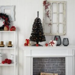 3ft. Pre-Lit Black Artificial Christmas Tree, Warm White LED Lights 22 3ft. Pre-Lit Black Artificial Christmas Tree, Warm White LED Lights -Northlight Shop D478852S 9