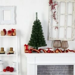 3ft. Pre-Lit Green Artificial Christmas Tree, Warm White LED Lights -Northlight Shop D478854S 10