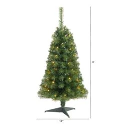 3ft. Pre-Lit Green Artificial Christmas Tree, Warm White LED Lights -Northlight Shop D478854S 2