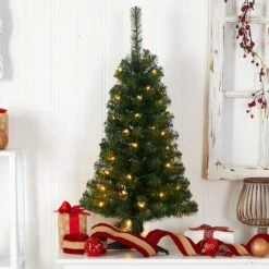3ft. Pre-Lit Green Artificial Christmas Tree, Warm White LED Lights -Northlight Shop D478854S 7