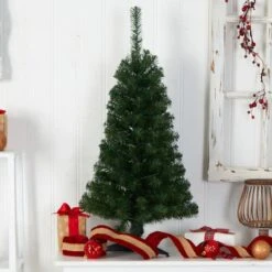 3ft. Pre-Lit Green Artificial Christmas Tree, Warm White LED Lights -Northlight Shop D478854S 8
