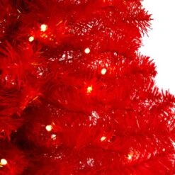 3ft. Pre-Lit Red Artificial Christmas Tree, Warm White LED Lights 17 3ft. Pre-Lit Red Artificial Christmas Tree, Warm White LED Lights -Northlight Shop D478855S 4