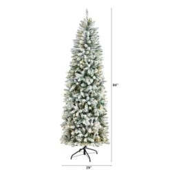 7ft. Pre-Lit Flocked Montreal Fir Artificial Christmas Tree, Warm White LED Lights 15 7ft. Pre-Lit Flocked Montreal Fir Artificial Christmas Tree, Warm White LED Lights -Northlight Shop D478857S 2