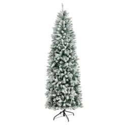 7ft. Pre-Lit Flocked Montreal Fir Artificial Christmas Tree, Warm White LED Lights 16 7ft. Pre-Lit Flocked Montreal Fir Artificial Christmas Tree, Warm White LED Lights -Northlight Shop D478857S 3