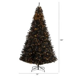 10ft. Pre-Lit Black Artificial Christmas Tree, Clear LED Lights 15 10ft. Pre-Lit Black Artificial Christmas Tree, Clear LED Lights -Northlight Shop D478859S 2