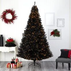 10ft. Pre-Lit Black Artificial Christmas Tree, Clear LED Lights 20 10ft. Pre-Lit Black Artificial Christmas Tree, Clear LED Lights -Northlight Shop D478859S 7