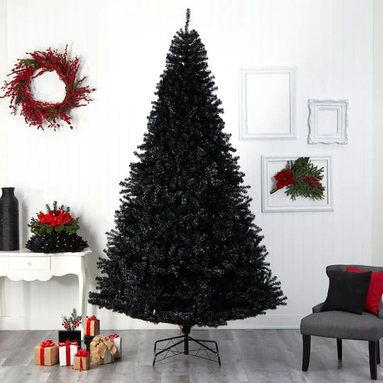 10ft. Pre-Lit Black Artificial Christmas Tree, Clear LED Lights 11 10ft. Pre-Lit Black Artificial Christmas Tree, Clear LED Lights - Image 9