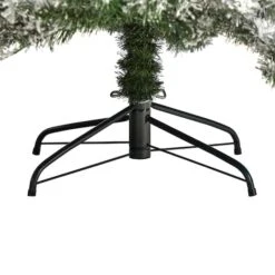 7ft. Pre-Lit Flocked Austria Fir Artificial Christmas Tree, White LED Lights -Northlight Shop D478863S 6